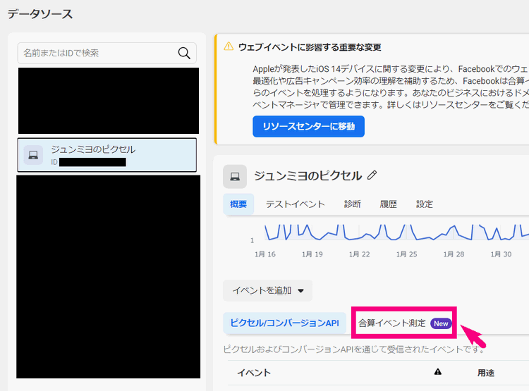 Facebook広告の「合算イベント測定」の設定方法  デジタル 